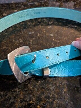 Carlos Falchi Green Leather Belt ML